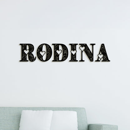 Drevený nápis RODINA
