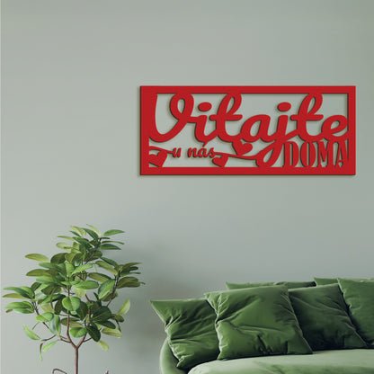 Drevený nápis VITAJTE u nás DOMA