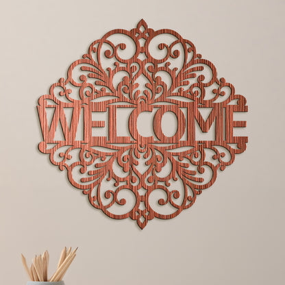 Drevený nápis WELCOME