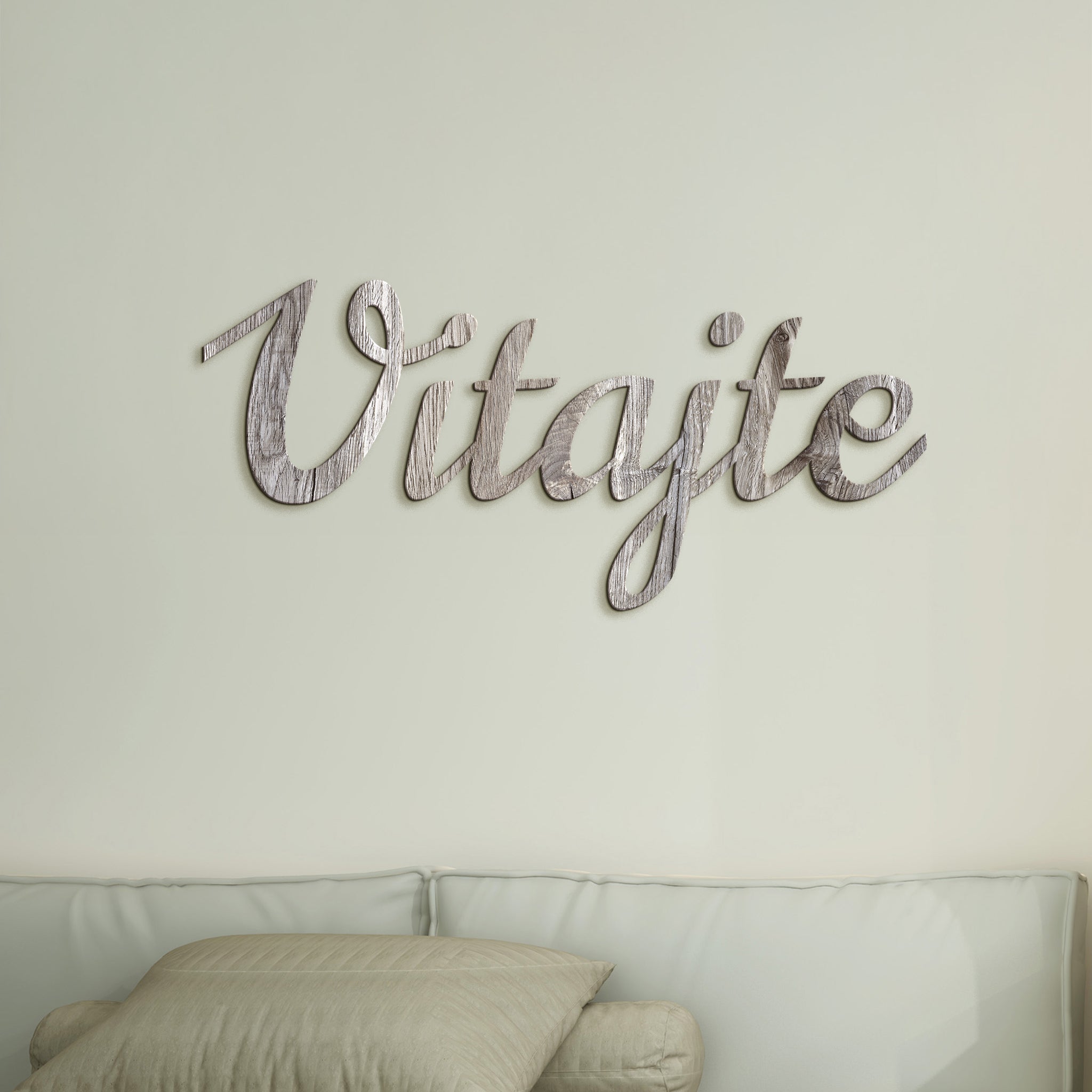 Drevený nápis na stenu Vitajte