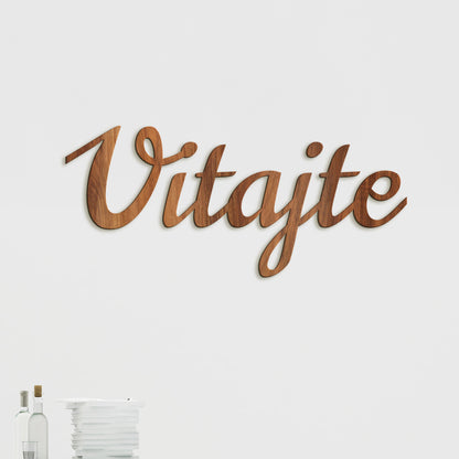 Drevený nápis na stenu Vitajte