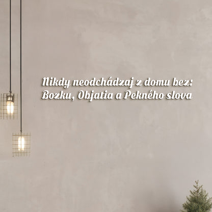 Drevený nápis pravidlá rodiny