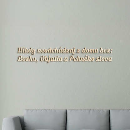 Drevený nápis pravidlá rodiny