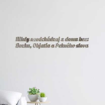 Drevený nápis pravidlá rodiny
