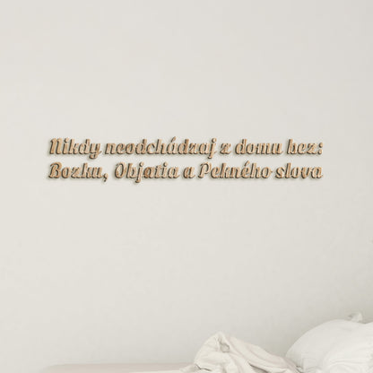 Drevený nápis pravidlá rodiny