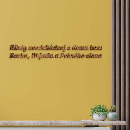 Drevený nápis pravidlá rodiny