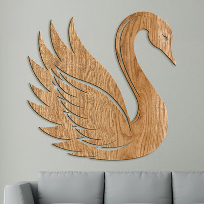 Drevený obraz Elegantná labuť