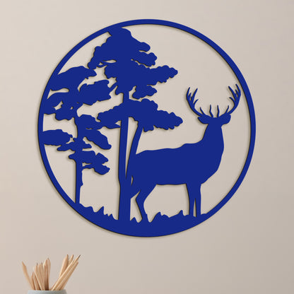 Drevený obraz Jelenia silueta