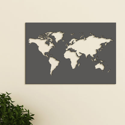 Drevený obraz na stenu Mapa sveta