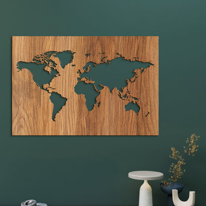 Drevený obraz na stenu Mapa sveta