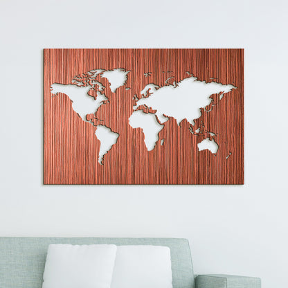 Drevený obraz na stenu Mapa sveta