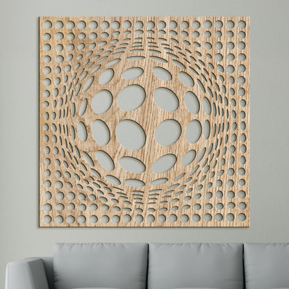 Dreveny panel 3D iluzia
