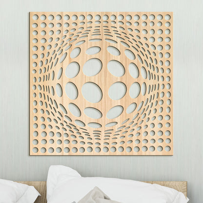 Dreveny panel 3D iluzia