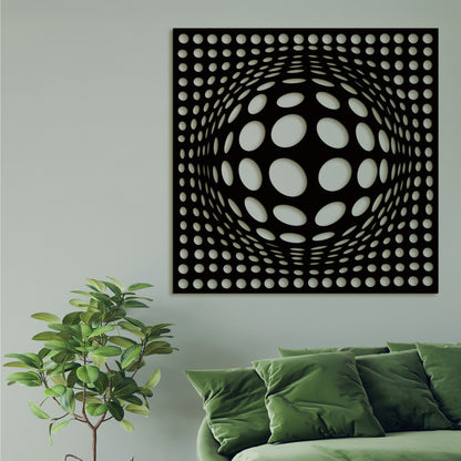 Dreveny panel 3D iluzia