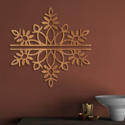 Dvojdielna drevená mandala SNOW