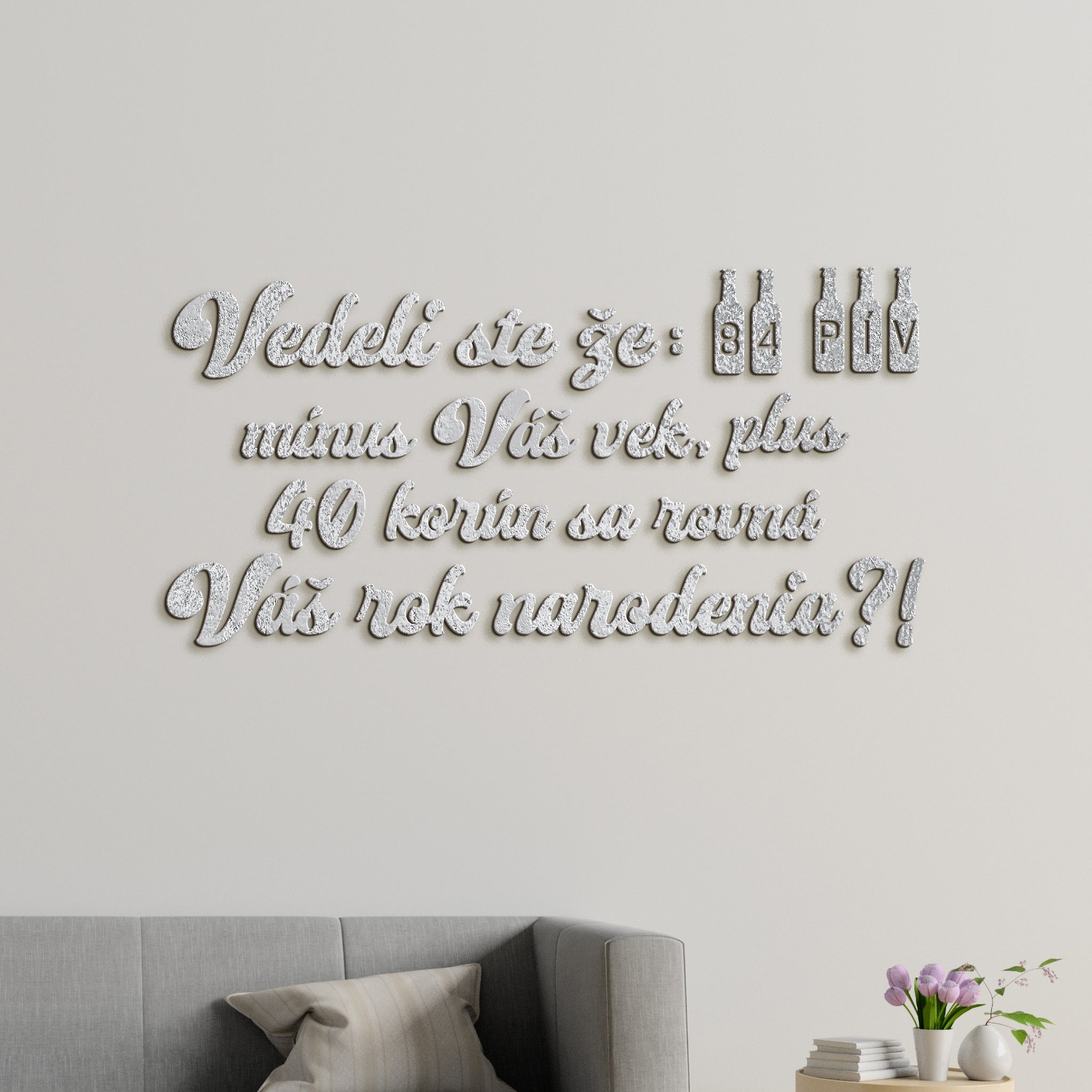 Vtipný drevený nápis na stenu PIVO