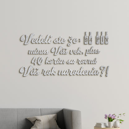 Vtipný drevený nápis na stenu PIVO